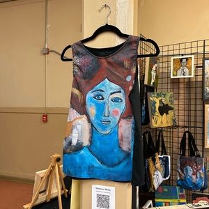 Sleeveless tank image of original art by Madison Mikel Weiss. S M L XL and 2x